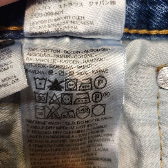 Levi's 505 Jeans Mens 33x30 Blue Regular Fit Straight Leg Distressed Denim - Picture 4 of 11